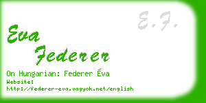 eva federer business card